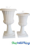Decorative Planter & Urn - White 20" Tall