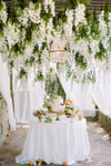Use Draping Silk Flowers On Arbors and Chandeliers | Affordable Faux Sprays & Bouquets by ShopWildThings.com
