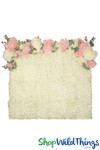 Giant Silk Roses Create Gorgeous Flower Wall Backdrops for Wedding Head Table & Photo Shoots | ShopWildThings.com Giant Silk Roses Create Gorgeous Flower Wall Backdrops for Wedding Head Table & Photo Shoots | ShopWildThings.com