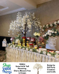 6’ Tall Extra Full Cherry Blossom Flowering Trees “Adalee” by ShopWildThings.com are perfect for parties, events, and more! Compatible with our collection of Interchangeable Replacement Branches, these gorgeous trees can be used time and time again, creating an endless number of designs for every event need. Available in cream, white, and light pink.