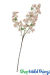 Cherry Blossom Branch Artifical Blush Pink Flowers with realistic branch and leaves shopwildthings.com