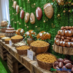 Football Sports Buffet Backdrop with Faux Foliage Greenery Wall Mat by ShopWildThings.com Football Sports Buffet Backdrop with Faux Foliage Greenery Wall Mat by ShopWildThings.com