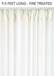 Off-White Fire Treated String Curtain Fringe Panel for Doors and Windows, 9.5' Long Rod Pocket Curtain Backdrop by ShopWildThings.com