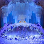 String Curtains Made Into Giant Hanging Columns for Weddings & Events by ShopWildThings.com