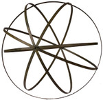 Wrought Iron Geometric Sphere with Patina Finish, 23.5" Floral Garden Orb, ShopWildThings.com Wrought Iron Geometric Sphere with Patina Finish, 23.5" Floral Garden Orb, ShopWildThings.com