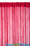 Red String Curtain Fringe Panel for Doors and Windows, 7' Long Rod Pocket Curtain Backdrop by ShopWildThings.com