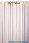 Ivory Pearl String Curtain Fringe Panel for Doors and Windows, 10' Long Rod Pocket Curtain Backdrop by ShopWildThings.com