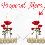 DIY Proposal Idea by ShopWildThings.com - a one stop shop for creating a memorable moment with Giant Gold Metal Heart Arch, Jumbo Roses, LED candles and so much more! DIY Proposal Idea by ShopWildThings.com - a one stop shop for creating a memorable moment with Giant Gold Metal Heart Arch, Jumbo Roses, LED candles and so much more!