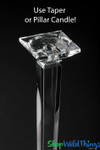 Crystal Candle Holder, 15 3/4" Tall for Taper or Pillar Candles by ShopWildThings.com