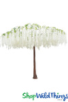 Flowering Weeping Cherry Tree Canopy - White - 9.8 Feet Tall x 12 Feet Wide