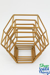COMING SOON! Geometric Floral Display Builder "Honeycomb" Gold, Set of 4 Metal Frames