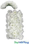 Flower Wall Curved Section 9.5" x 19" "Super Premium Quality" Silk Roses & Hydrangeas - Cream