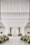 Ceiling Panels Drape "Arabesque" 2 Layer Sheer Fabric - 16.4' Wide x 34" Long
