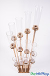 Gold Hurricane Stem Candle Holder Centerpiece Stand with Real Glass Holders Gold Hurricane Stem Candle Holder Centerpiece Stand with Real Glass Holders