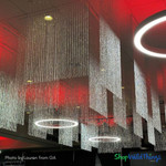 Create show stopping ceiling decor with Diamonds Crystal Iridescent Beaded Curtains by ShopWildThings.com – with ready to ship curtains from 6’ to 20’ long!