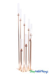 Tall Spiral Candelabra with Gold Stems and Cylinder Candle Hurricanes by ShopWildThings.com