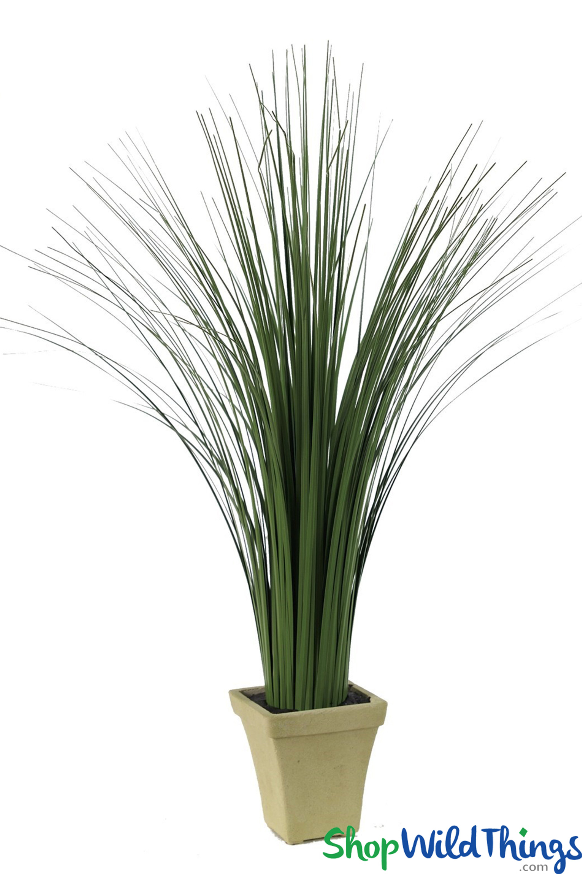 Artificial Potted Grass in Planter Box 4" Wide by 2' Tall