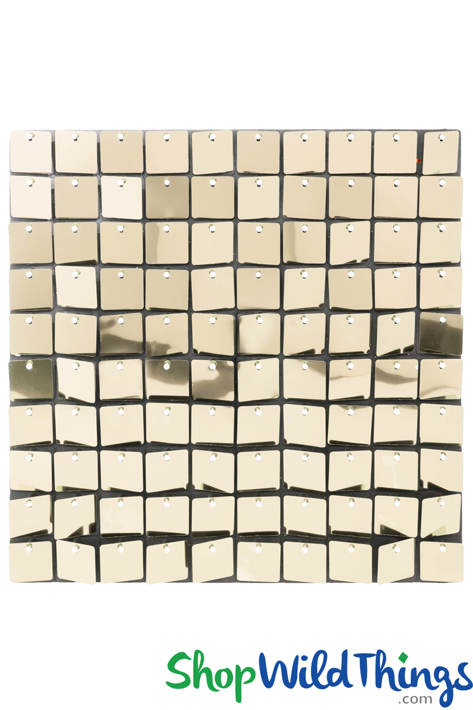 Metallic Champagne Shimmer Sequin Backdrop Panels, 11 7/8" Square