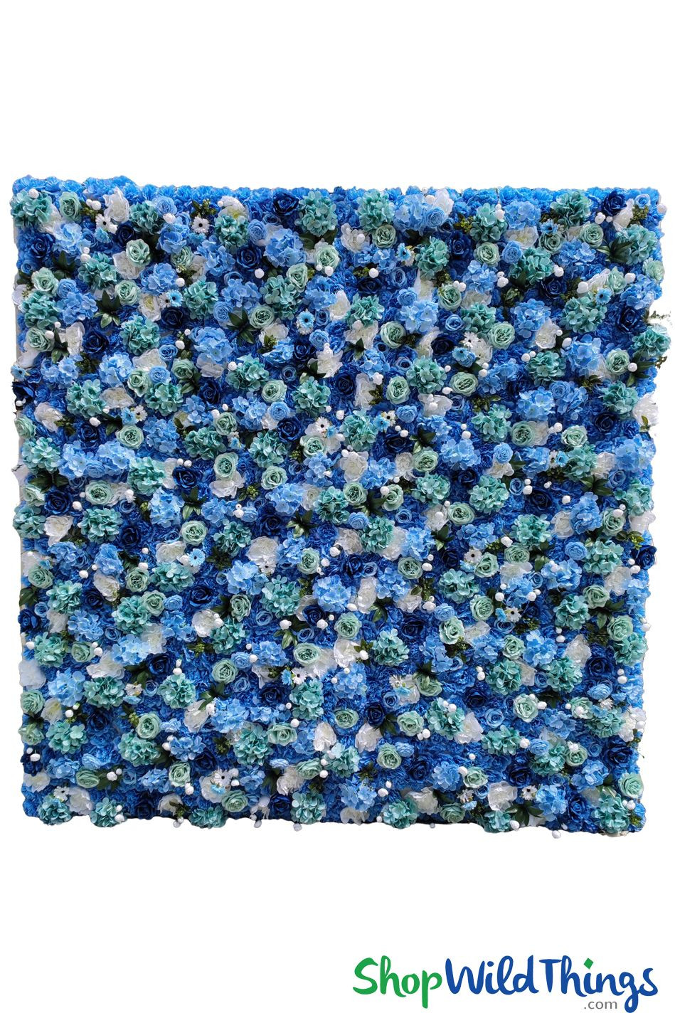 Blissful Blue/White Premium Floral Backdrop Wall