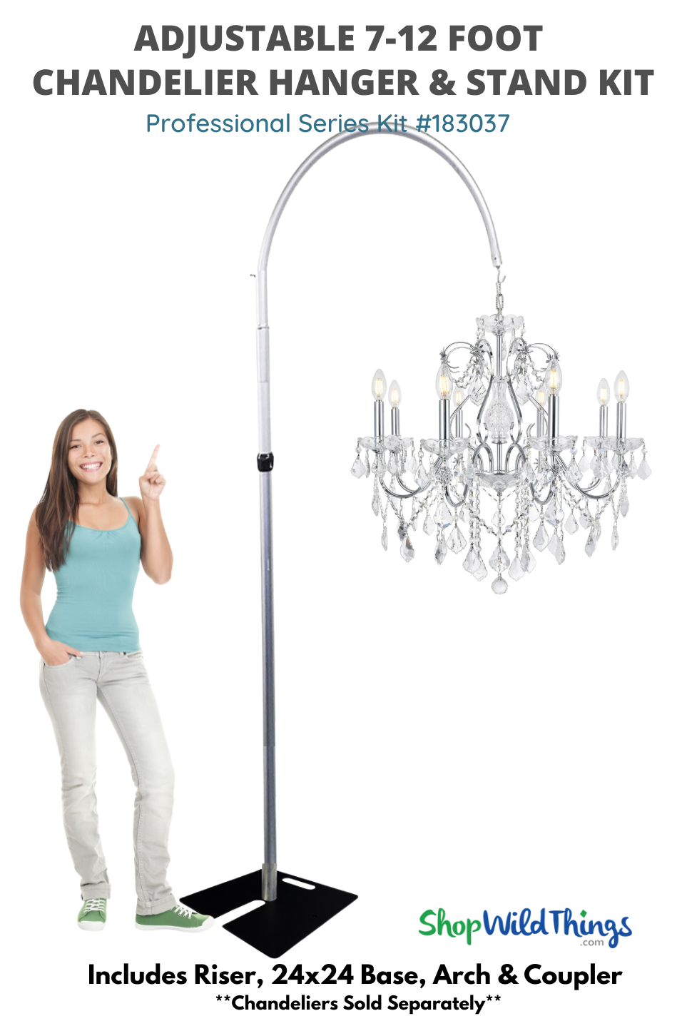 Chandelier Storage Racking Complete Kit Pipe and Drape System for Tall Hanging Chandeliers or Columns