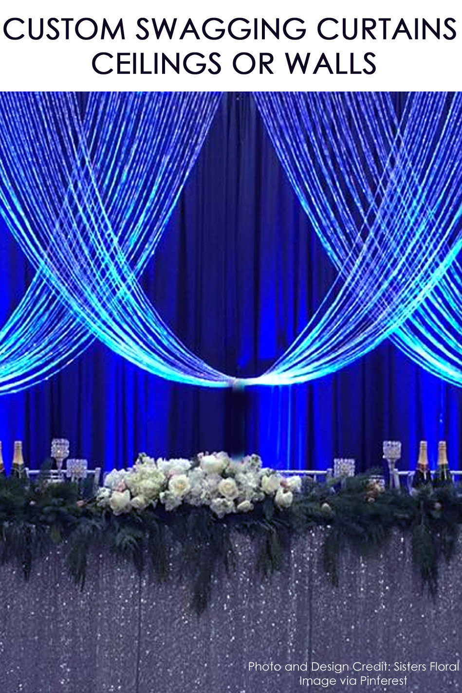 Crystal Ceiling Curtains with or without LED Lights