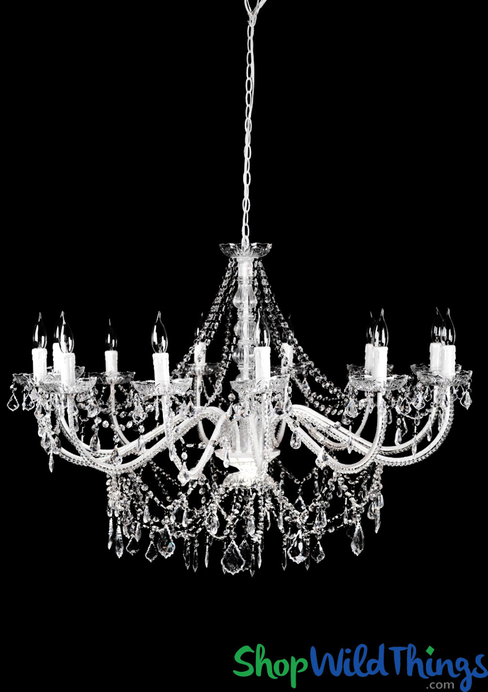 White Chandelier, Large White Chandelier for Home and Events