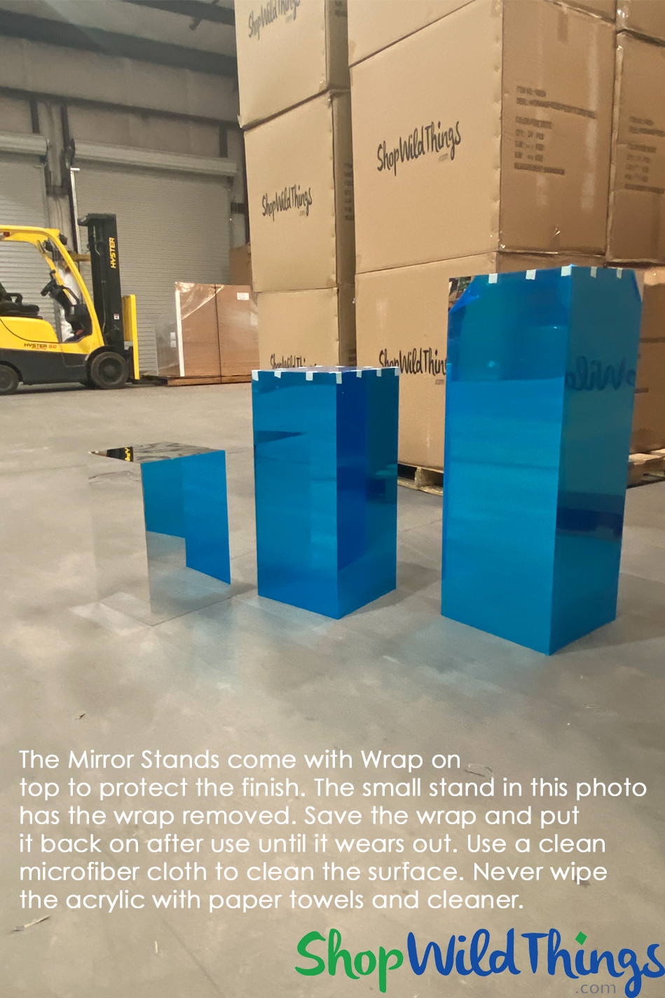 Mirrored Centerpiece Risers Plinth Set of 3