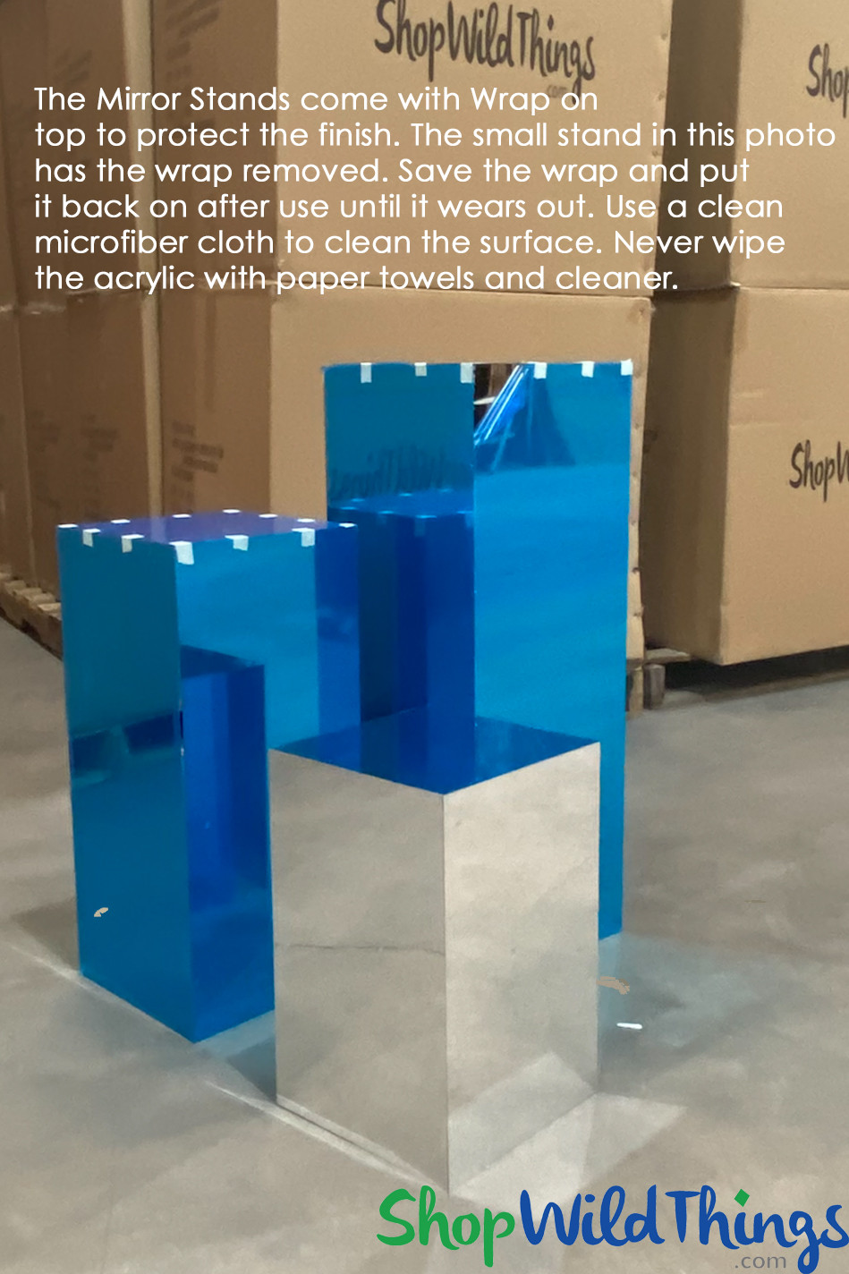 Mirrored Centerpiece Risers Plinth Set of 3