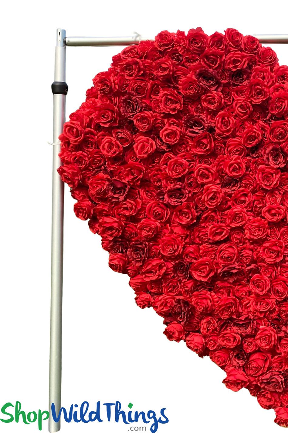 Heart Shaped Red Rose Super Premium Flower Wall Kit on Fabric