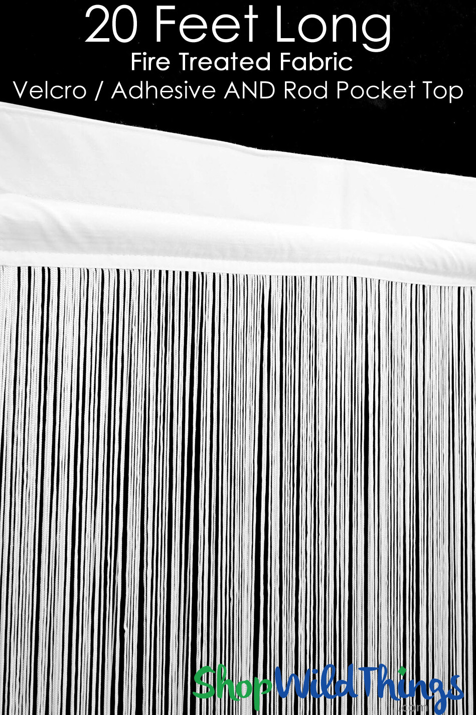 Fire Treated Velcro Top String Curtains, Spaghetti Curtains