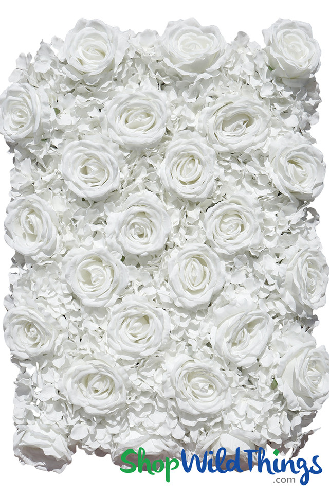 Pure White Roses Flower Wall Backdrop