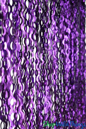 Purple Party Curtains Metallic Foil Fringe Curtains for Walls and Backdrops ShopWildThings.com