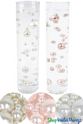 Floating Pearls Centerpiece Decor Set – Acrylic Pearls Suspended in Water Jelly Beads