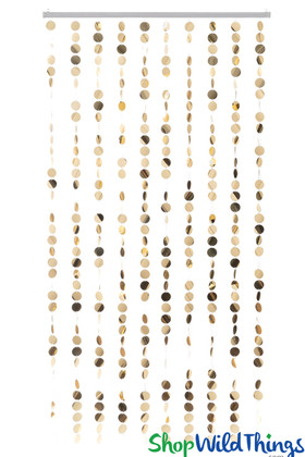 Champagne Gold Lightweight Spangles PVC Beaded Curtains ShopWildThings.com