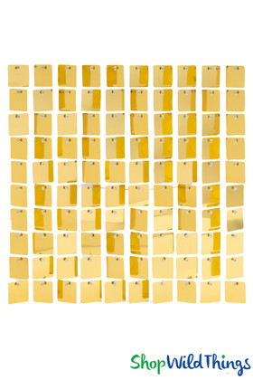 Gold Metallic Squares Shimmer Walls Clear Grid Backdrop Wall Panels for Party Photos