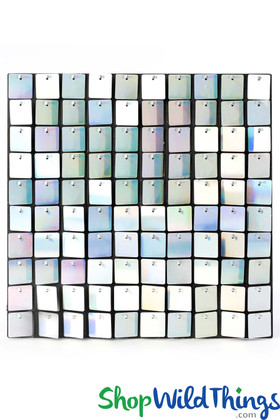 Holographic Metallic Iridescent Square Shimmer Sequins Backdrop Panels ShopWildThings.com