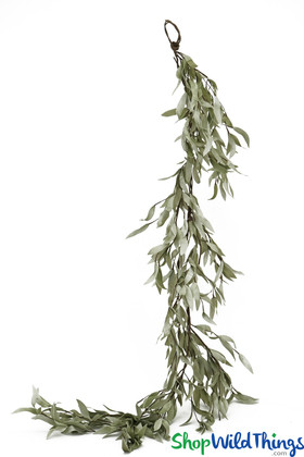 Weeping Willow Artificial Garland Realistic Real Touch Light Sage Green Boho Wedding Decoration