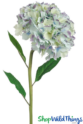 Blue Hydrangea Silk Artificial Flower with Extra Long Tall Stem