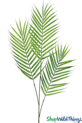 Frond Artificial Areca Palm Leaf Spray 3Ft Tall with 3 Fronds on Bendable Stems