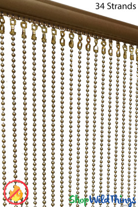 Gold Metal Ball Chain ball chain Beaded Curtains for professional installations ShopWildThings.com