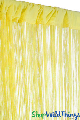 Yellow Fringe String Curtains Backdrops Extra Long 10 Feet