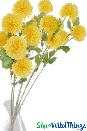 Yellow Faux Artificial Mums ShopWildThings Floral Sprays