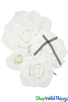 3Pc Set Silk Roses, Oversized White Flowers Make Flower Walls, Use As Photo Props | ShopWildThings.com