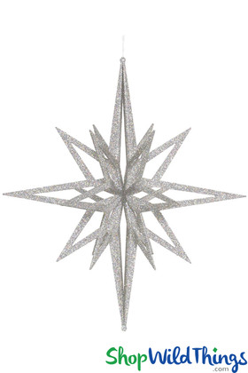 Extra Large Silver Glitter 24" Hanging Ornament 3D ShopWildThings Ceiling Decor