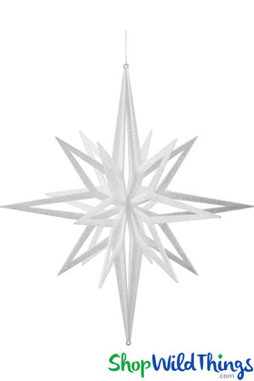 White Iridescent 3D Extra Large Hanging Star Ornament Collapsible for Storage ShopWildthings