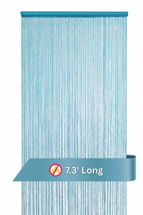 String Curtain Teal Blue 39" x 110" ; Polyester | ShopWildThings