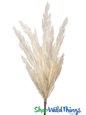 Artificial Flocked Pampas Burst Grass Spray 31" Cream | ShopWildThings.com