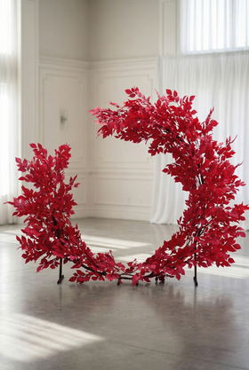 Arch, Red Leaves Semi-Circle "The Swoop" 8' 6" H x 10' W (2 Display Options!) at ShopWildThings.com
