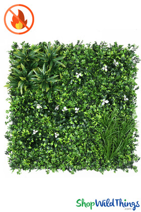 Fire Treated FR Greenery Wall Panel 40" x 40" Mixed Plant Panels ShopWildThings.com