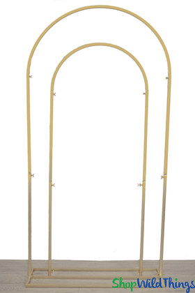 Gold Round Double Archway Backdrop Metal Balloon Arch by ShopWildThings.com